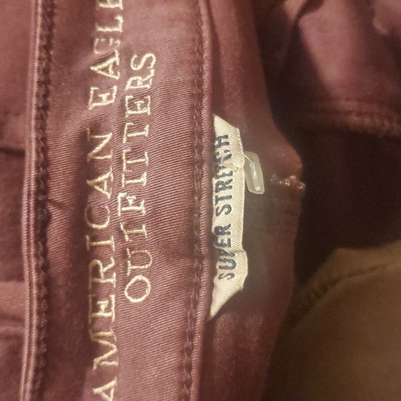 American Eagle Shosrts Womens Size  4 Burgundy Red Hi-rise Shortie Frayed-hem - Picture 4 of 6